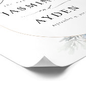 Blue & Beige Boho Floral Welcome Sign Poster (Hoek)