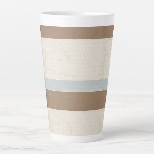 Blue beige Brown Soft Polka Dots Retro Background Latte Mok (Voorkant)