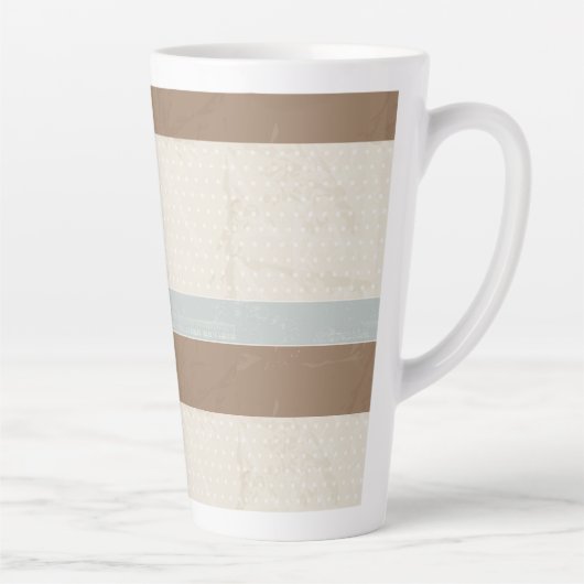 Blue beige Brown Soft Polka Dots Retro Background Latte Mok (Rechts)
