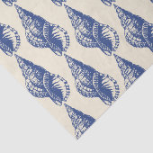 Blue Beige Marine Life Seashell Pattern Tissuepapier (Detail)