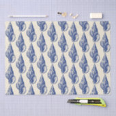 Blue Beige Marine Life Seashell Pattern Tissuepapier (Craft)