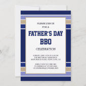 Blue Beige Stripes Fathers Day Uitnodiging (Voorkant)