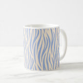 Blue & Beige Zebra Stripe Classic Mok – Stijlvol (Voorkant rechts)