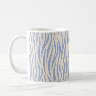 Blue & Beige Zebra Stripe Classic Mok – Stijlvol