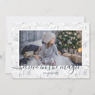 Blue Believe In the Magic Photo Cartes de Noël