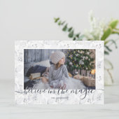 Blue Believe In the Magic Photo Cartes de Noël (Debout devant)