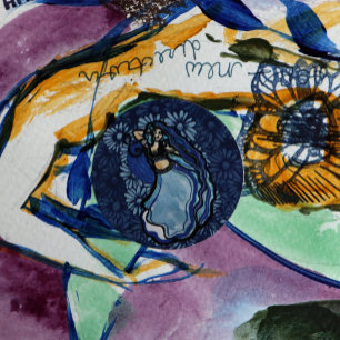 Blue Belly Dancer Ronde Sticker