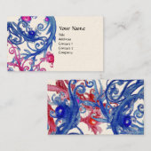 BLUE BERRIES SWIRLS metallic crème Visitekaartje (Voorkant / Achterkant)