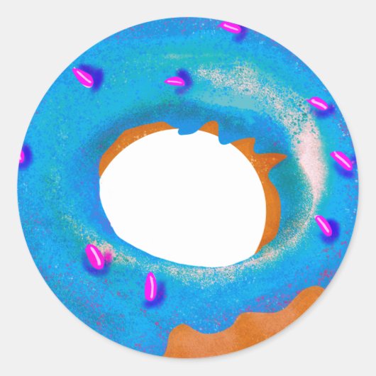 Blue Berry Donut Wall Sticker (Voorkant)