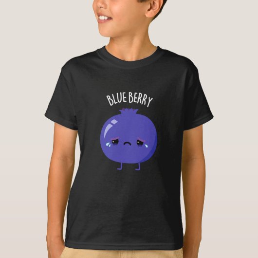 Blue Berry Funny Blueberry Pun Dark BG T-shirt (Voorkant)
