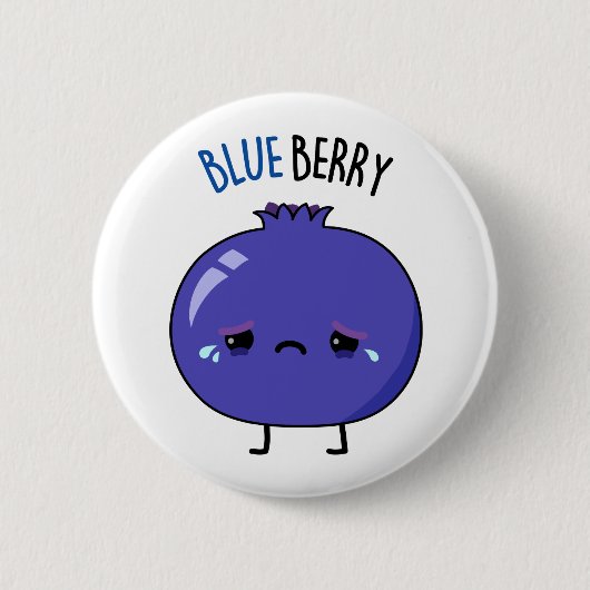Blue Berry Funny Blueberry Pun Ronde Button 5,7 Cm (Voorkant)