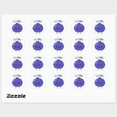 Blue Berry Funny Blueberry Pun Ronde Sticker (Vel)