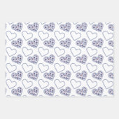 Blue Berry Hearts Inpakpapier Vel (Voorkant)