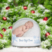 Blue Best Gift Ever Double Photo Sneeuwbol (Kerstmis)