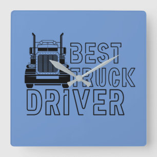 Blue Best Truck Driver Carrier Vierkante Klok