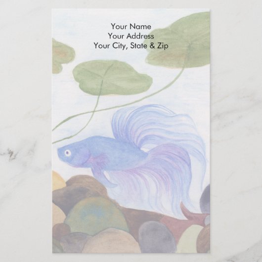 Blue Betta Briefpapier (Voorkant)