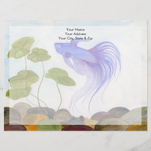 Blue Betta Fish Briefhoofd Ontwerp