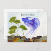 Blue Betta Fish Briefkaart (Voorkant / Achterkant)