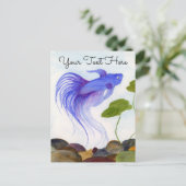 Blue Betta Fish Briefkaart (Staand voorkant)