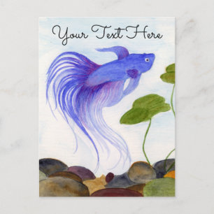 Blue Betta Fish Briefkaart