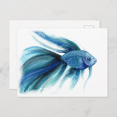 Blue Betta Fish Briefkaart (Voorkant / Achterkant)