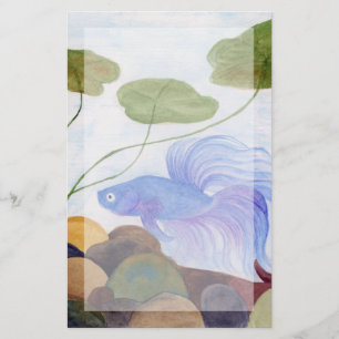 Blue Betta Fish Briefpapier
