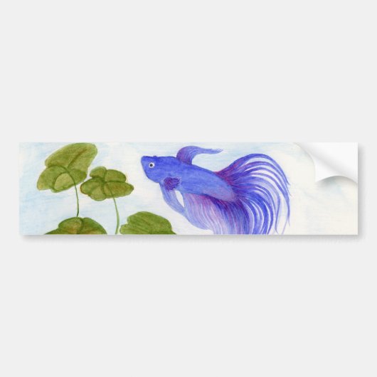 Blue Betta Fish Bumpersticker (Voorkant)