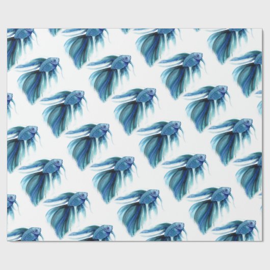 Blue Betta Fish Cadeaupapier (Vlak)