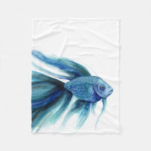 Blue Betta Fish Fleece Deken