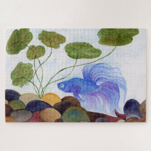 Blue Betta Fish Jigzaag Puzzle Legpuzzel
