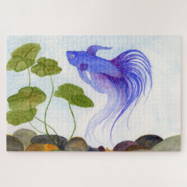 Blue Betta Fish Jigzaag Puzzle Legpuzzel