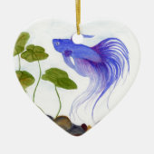 Blue Betta Fish Keramisch Ornament (Voorkant)