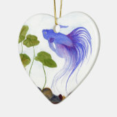 Blue Betta Fish Keramisch Ornament (Links)