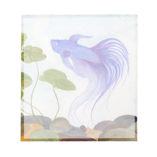 Blue Betta Fish Notitieblok (Voorkant)