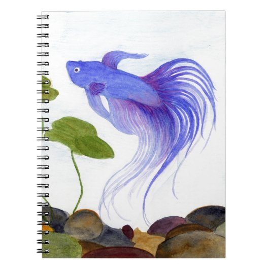 Blue Betta Fish Notitieboek (Voorkant)