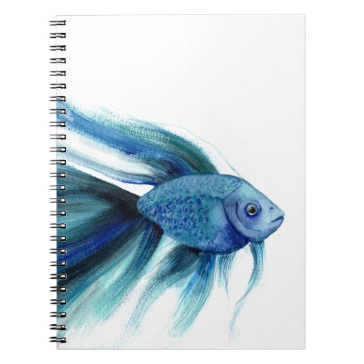 Blue Betta Fish Notitieboek (Voorkant)