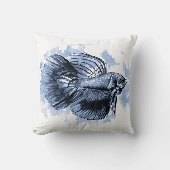Blue Betta Fish Sierkussen (Voorkant)