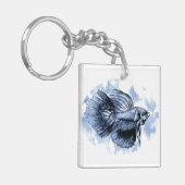 Blue Betta Fish Sleutelhanger (Voorkant Links)