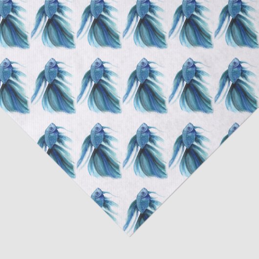 Blue Betta Fish Tissuepapier (Detail)