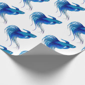 Blue Betta Fish Waterverf Cadeaupapier (Hoek)