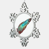 Blue Betta Tin Sneeuwvlok Ornament (Rechts)