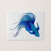 Blue Betta-Waterverf Legpuzzel (Horizontaal)