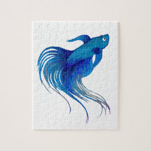 Blue Betta-Waterverf Legpuzzel