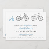 Blue Bicycle Baby shower Kaart (Voorkant / Achterkant)