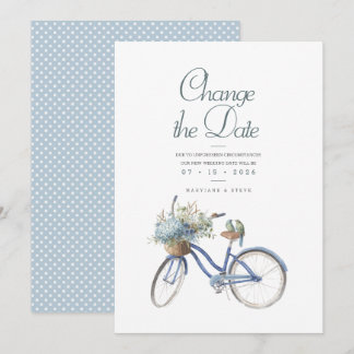 Blue Bicycle Bohemian Waterverf Bruiloft Save The Date
