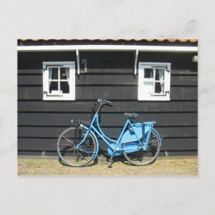 Blue Bicycle Dutch House in Holland Briefkaart
