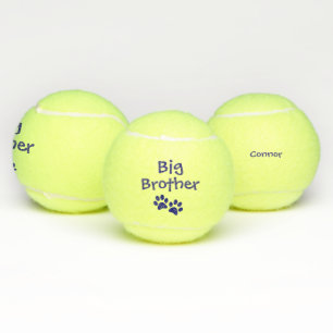 Blue Big Brother Pet Dog Cat Speelgoed met naam Tennisballen