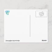 Blue Big Furry Monster Briefkaart (Achterkant)