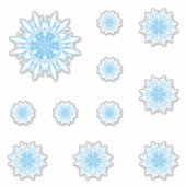 Blue Big Snowflake set Sticker (Voorkant)