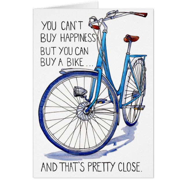 Blue Bike Happiness Card (Voorkant)